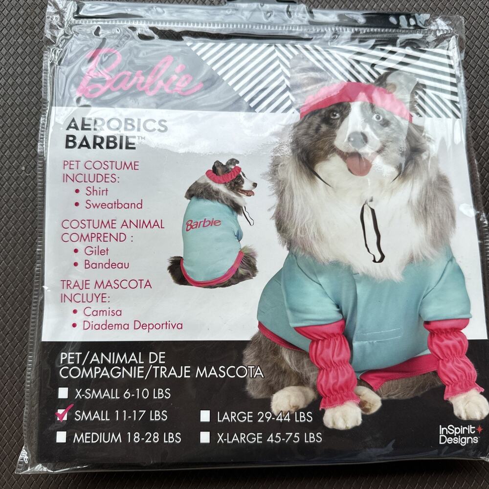 New Aerobics Barbie The Movie Size Small Dog Halloween Costume NWT